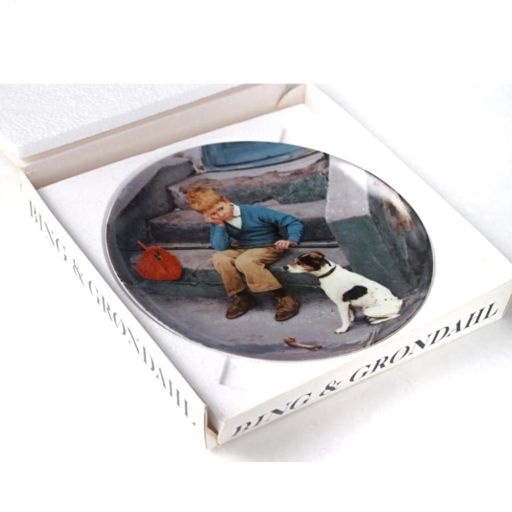 Copenhagen Porcelain Collectible Plate Boy and Dog - Picture 2 of 6